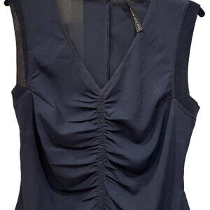 Sleeveless Top Navy V Neck Iris Size 10